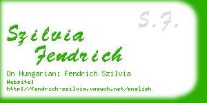 szilvia fendrich business card